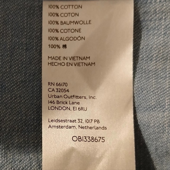 Free People Sami Denim Mini Halter Dress Bali Blue  Button Front Small NWT - Picture 9 of 10